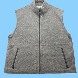 Columbia Mens Size XL Gray Full-Zip Fleece Vest Zipper Pockets High Collar